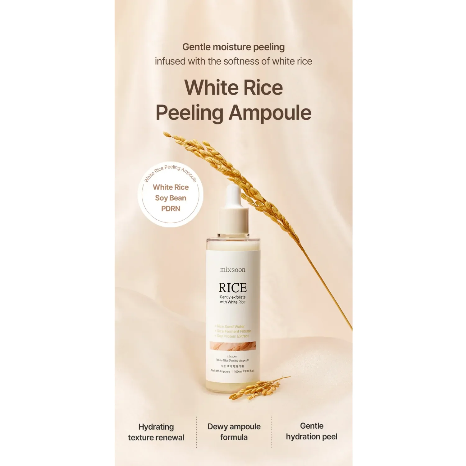 mixsoon White Rice Peeling Ampoule 100ml - Image 3